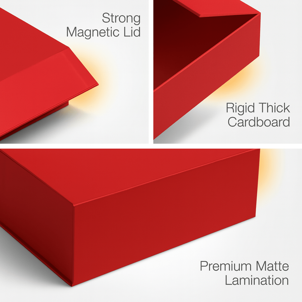 Red Magnetic Gift Boxes 3-Pack (33 × 25 × 12 cm)