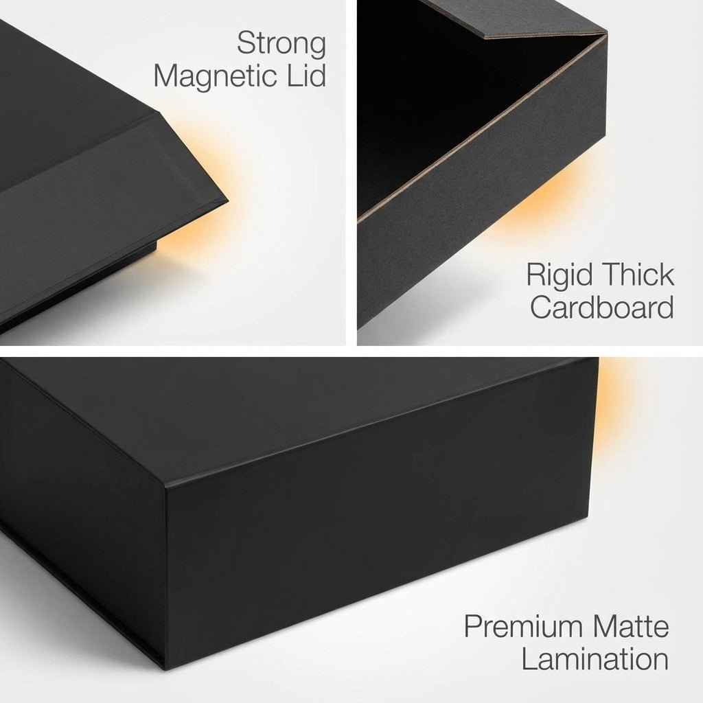 Black Magnetic Gift Boxes 2 OR 3-Pack (33 × 25 × 12 cm)