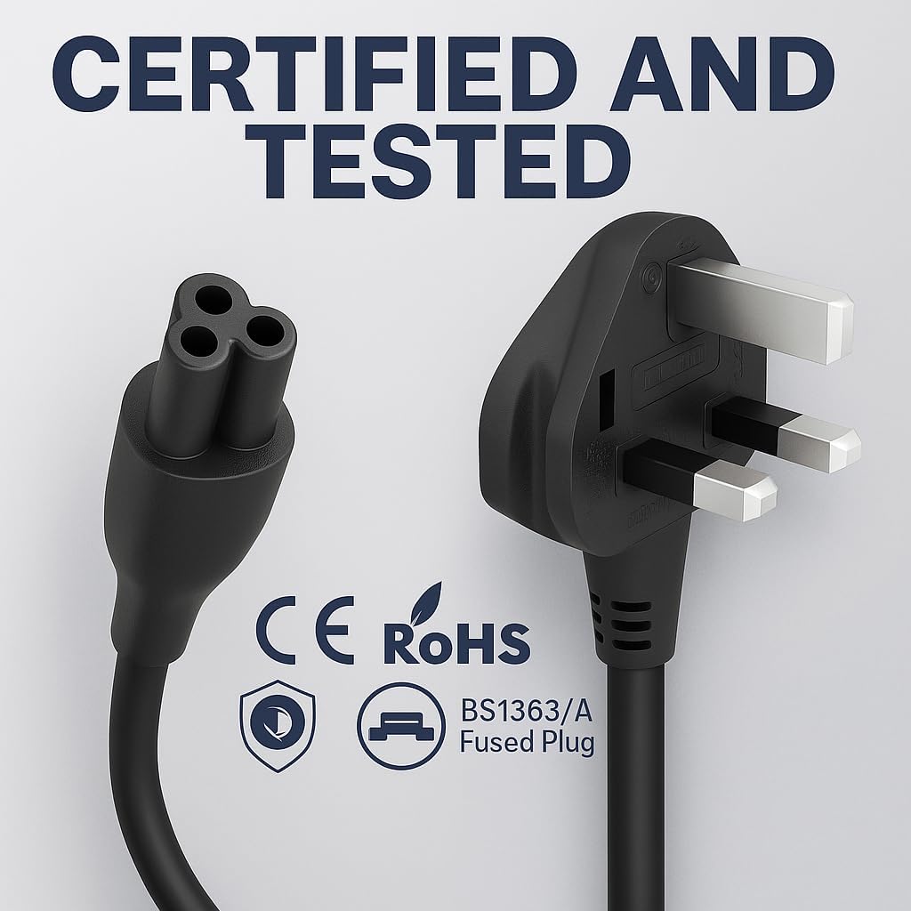 C5 Laptop Power Cable UK Plug