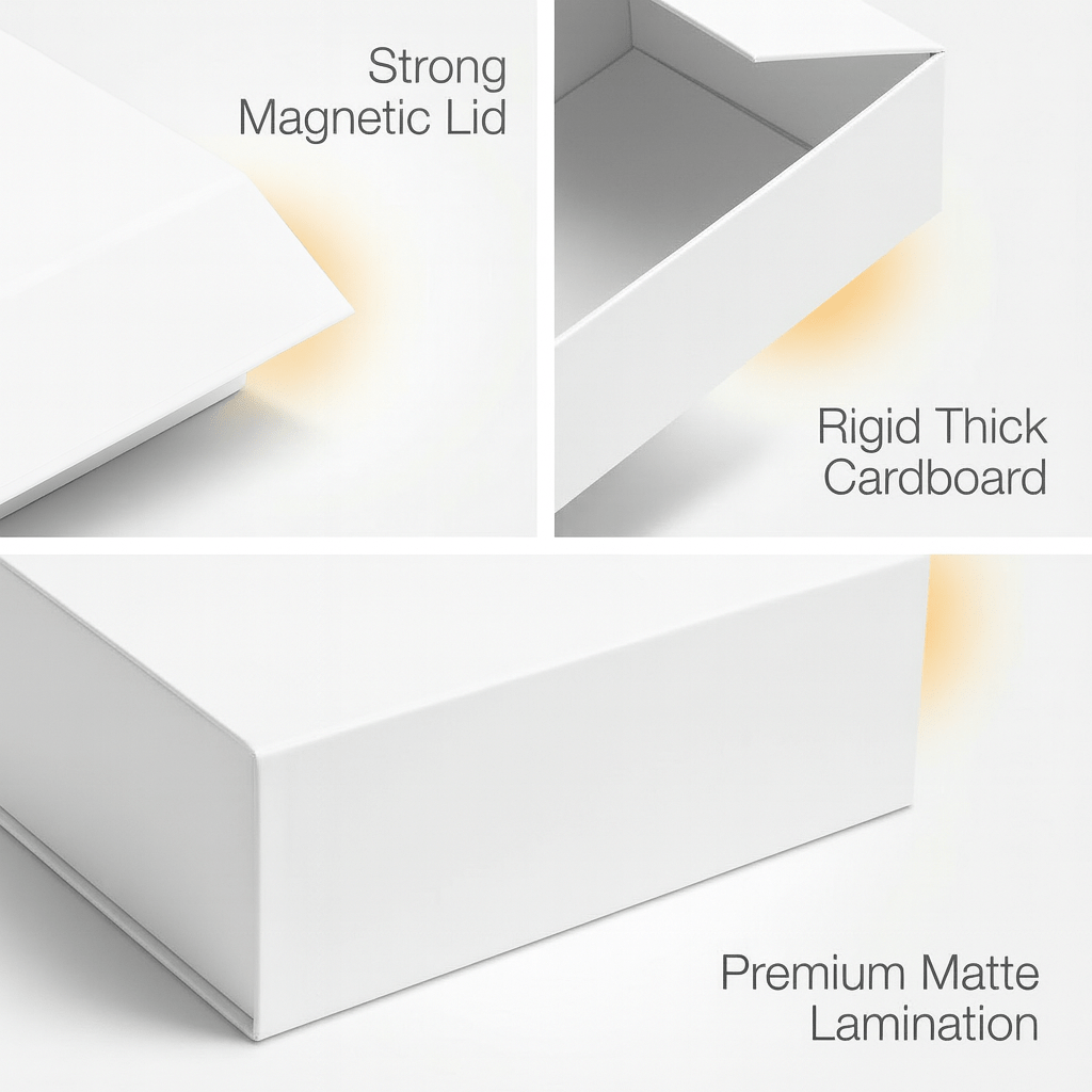 White Magnetic Gift Boxes 2 OR 3-Pack (33 × 25 × 12 cm)