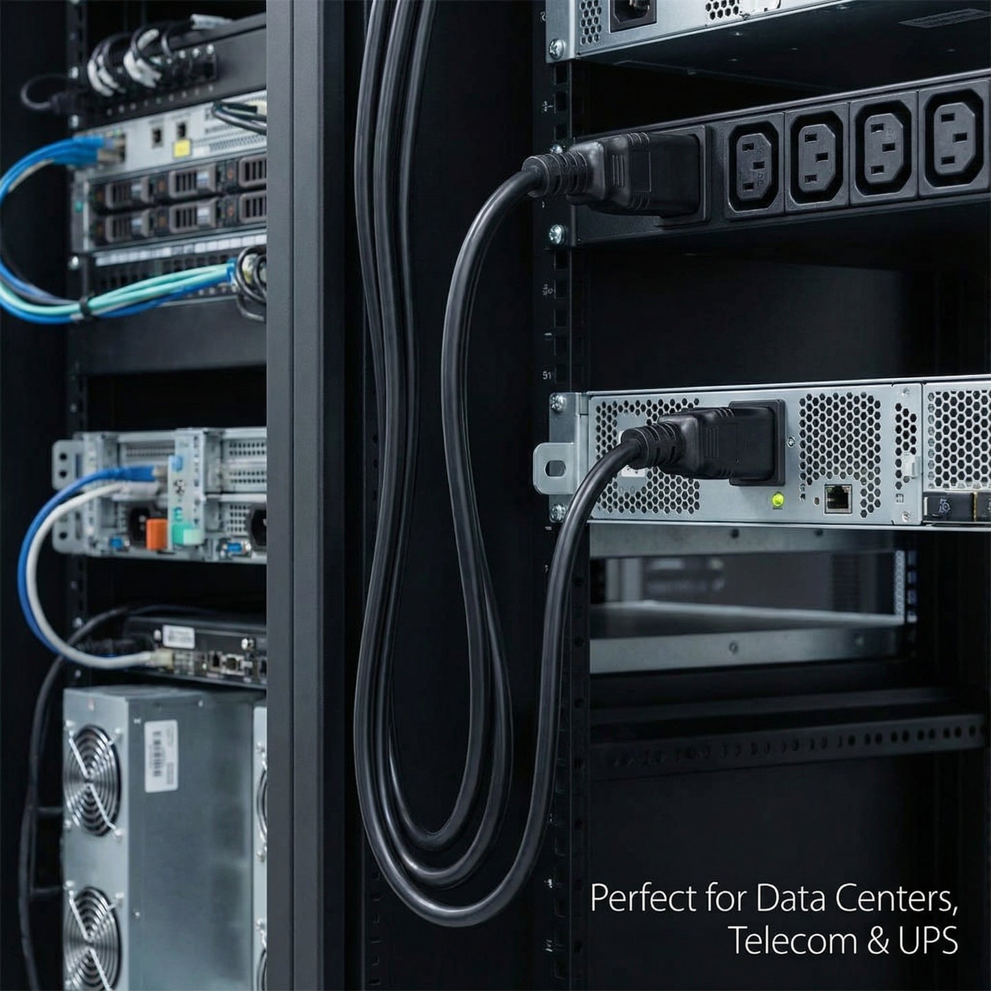 IEC C19 to C20 Power Extension Cable (2M or 5M Lengths)