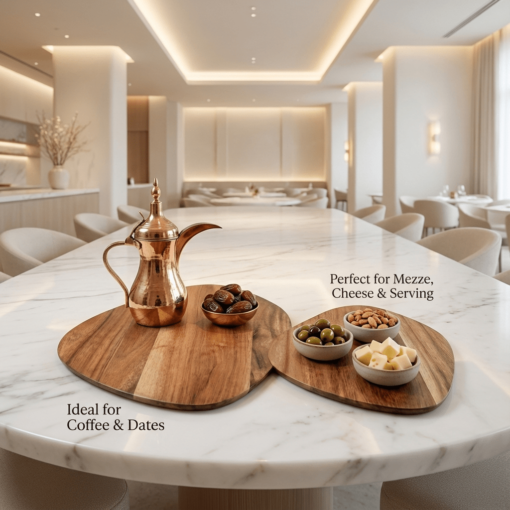 Acacia Wood Serving Boards — Set of 2 (Large + Small)