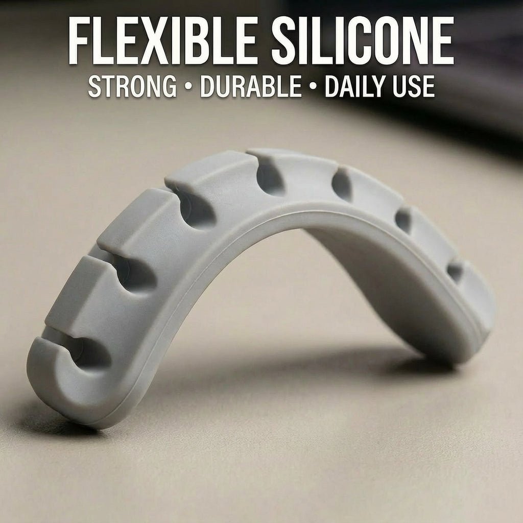 5-Pack Self-Adhesive Grey Cable Clips