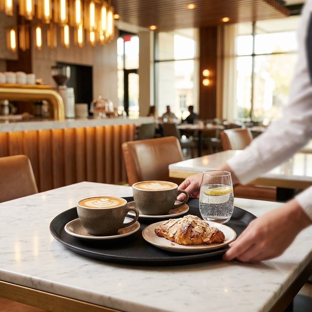 Commercial Round Non-Slip Serving Trays (2 Pack - 3 Sizes Available)