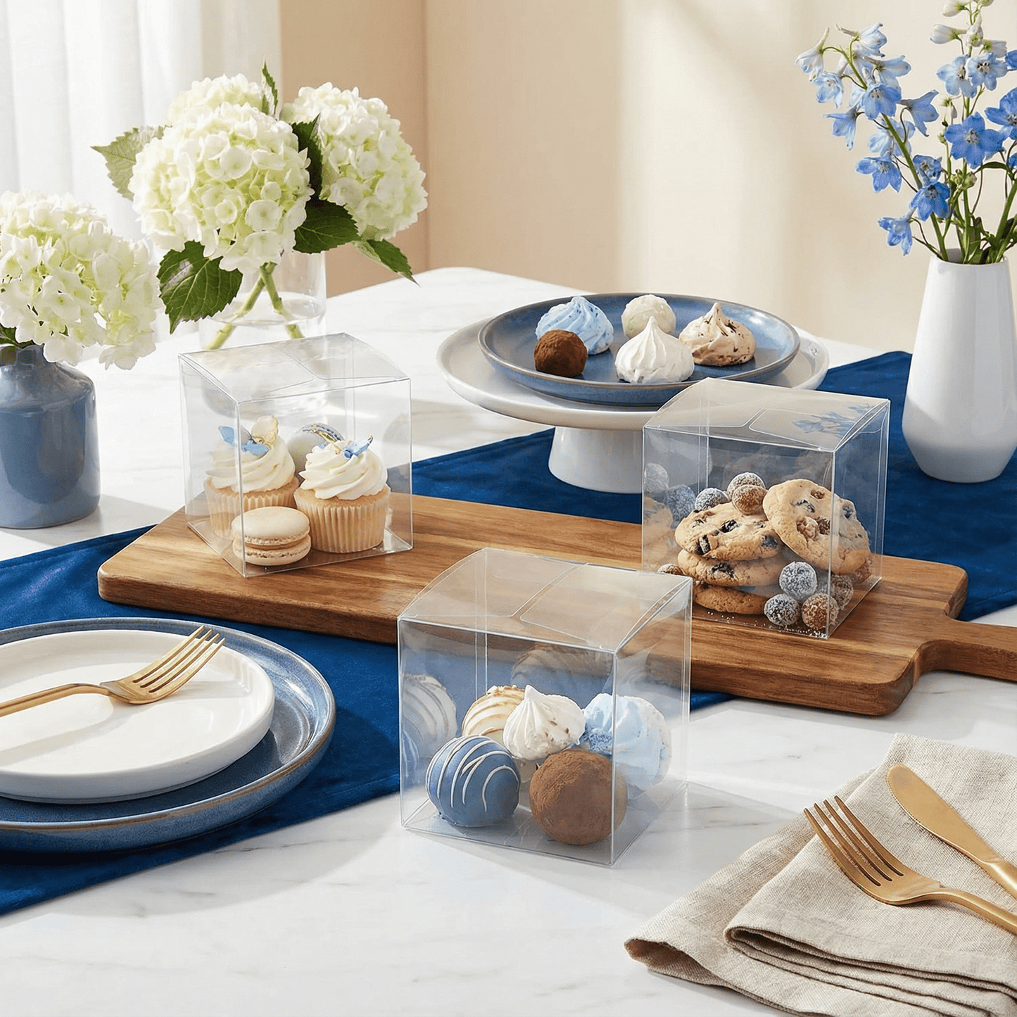 Clear Gift & Favor Boxes 30 OR 50 Pack (10 × 10 × 10 cm)