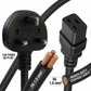 UK Plug to IEC C19 Power Cable (1.6M or 3M Lengths)