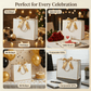 White Luxury Gift Bags with Gold Trim (Set of 6)