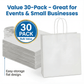 White Kraft Paper Gift Bags — 30 Pack (32 × 11 × 25 cm)